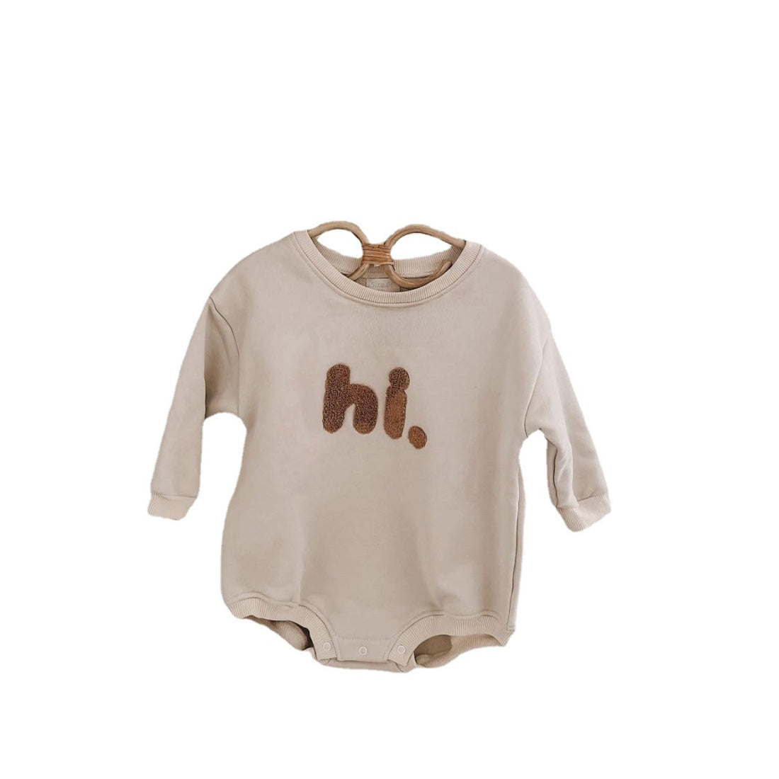 Long Sleeve Letter Embroidery Casual Bodysuit