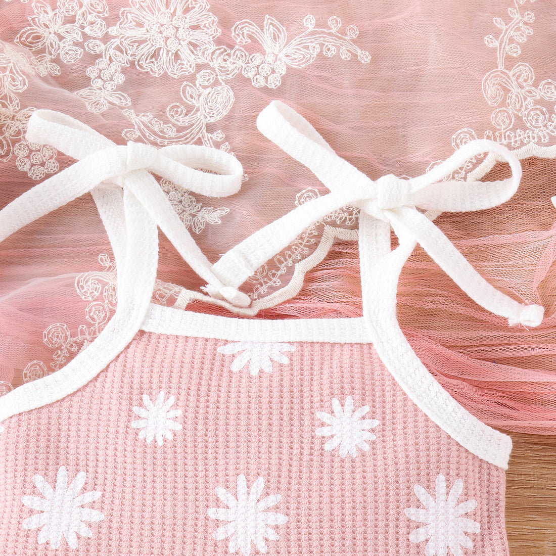 Waffle Two-piece Baby Triangle Shorts Suit